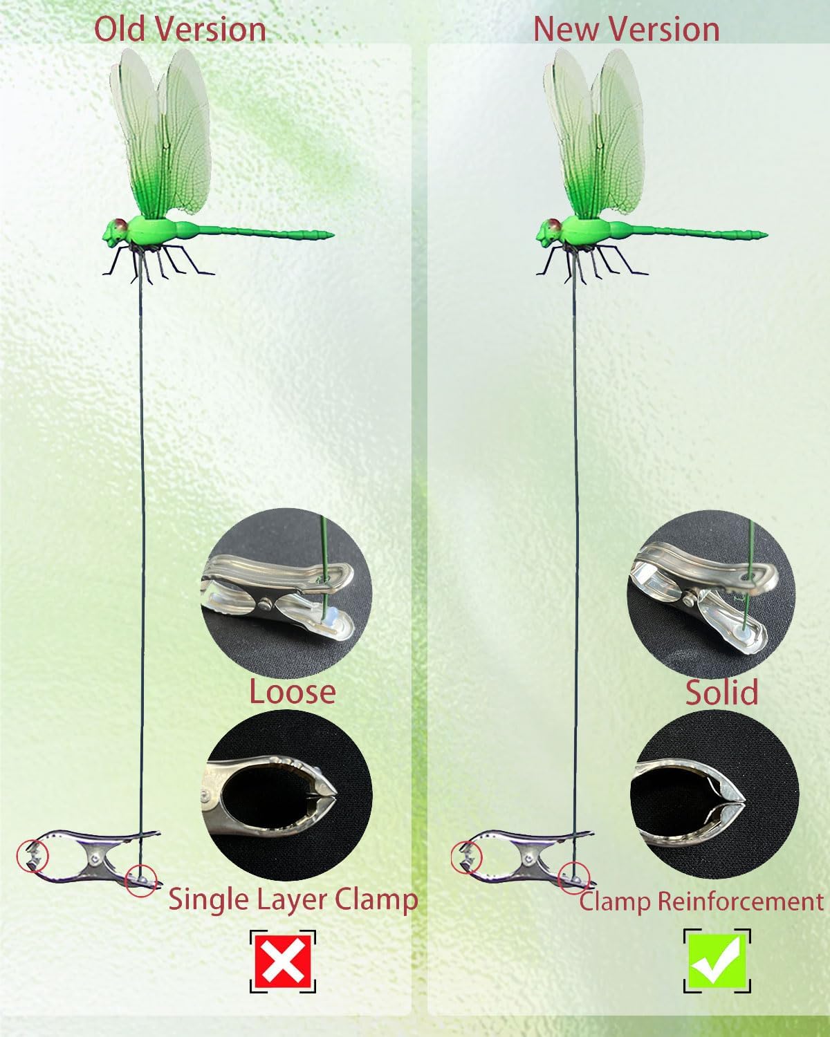 Dragonfly Clip Bug Repe Llent - 3D Dragonfly Garden Decor Deer and Horse Fly Deterrent for Indoor/Outdoor Garden