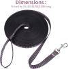 Hi Kiss Dog/Puppy Obedience Recall Training Agility Lead - 15ft 20ft 30ft 50ft 100ft Training Leash - Great for Play, Camping, or Backyard - Black 30ft