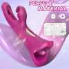 4 IN 1 Rose Muncher Rabbit Vibrator Licking Vibrating Flapping Clit Nipple Stimulator