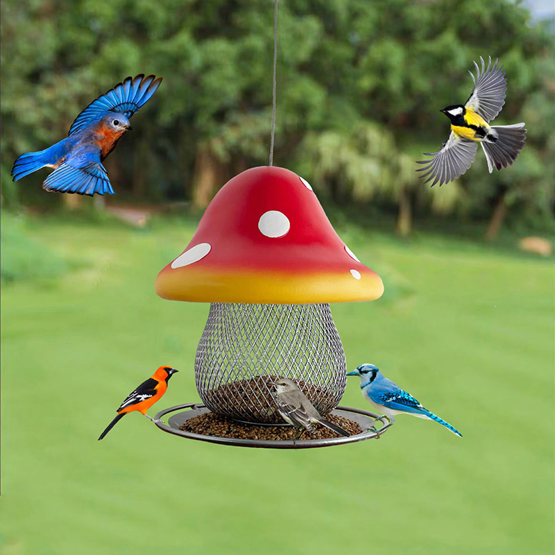 🔥Hot Sale 50% Off❤️Red Mushroom Solar Bird Feeders