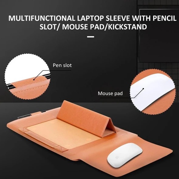 Carry Sleeve Laptop Bag: With Invisible Stand & Storage(4-piece set)-Buy 2 free shipping