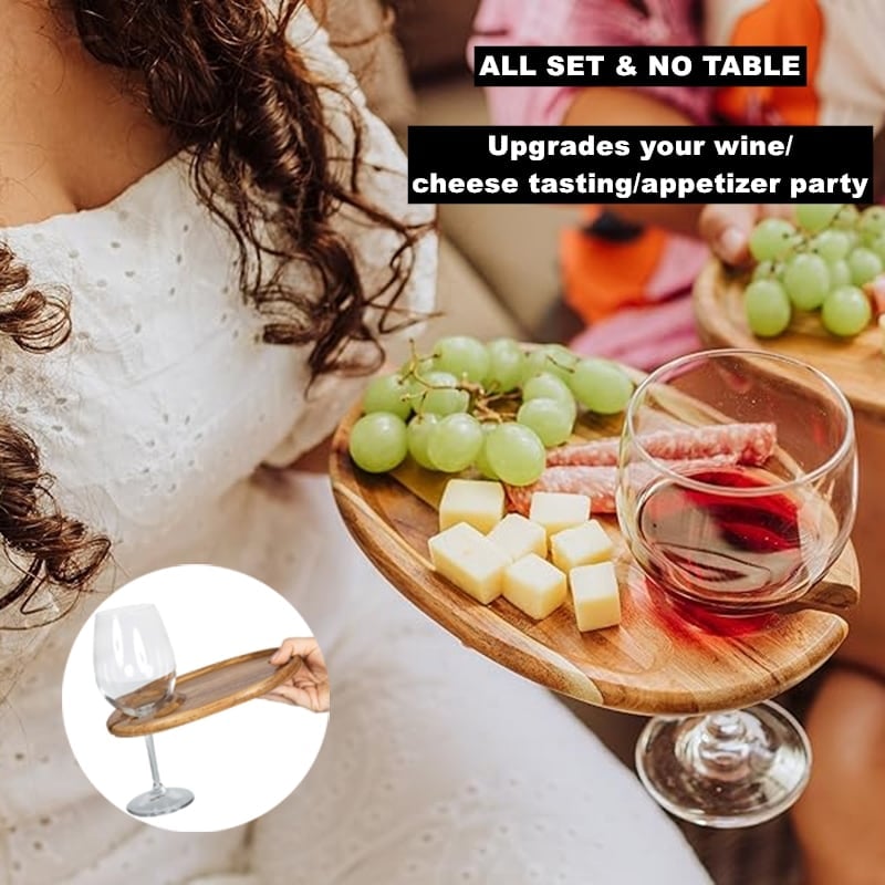 🎅Christmas Promotion 48% OFF-🎁-Appetizer Plate with Wine Glass Holder