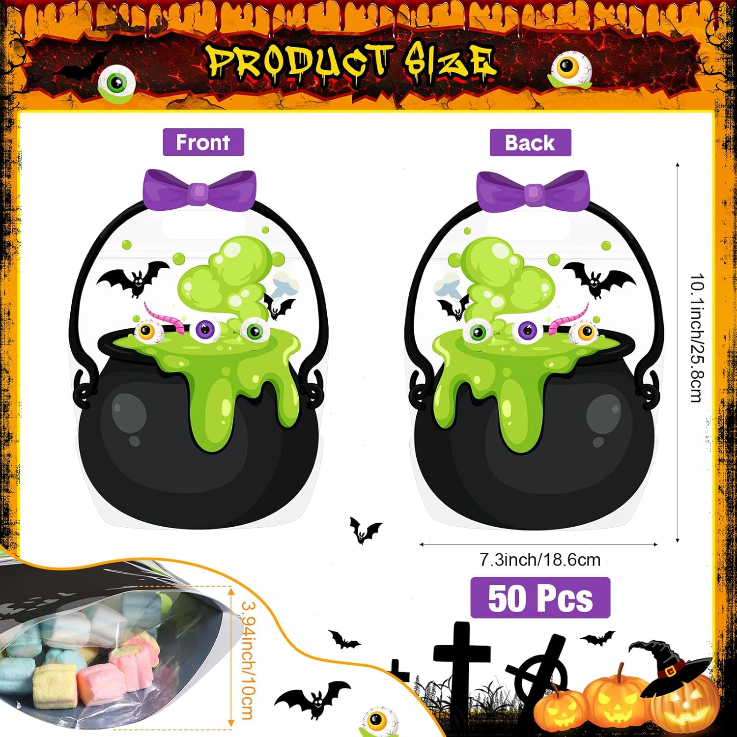 🎁TikTok Last Day Sale - 70% OFF🎃🍬Original Zipper Halloween Favor Bags