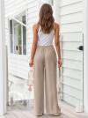 LILLUSORY Women's Linen Summer Palazzo Pants Flowy Wide Leg Beach Pants with Pockets