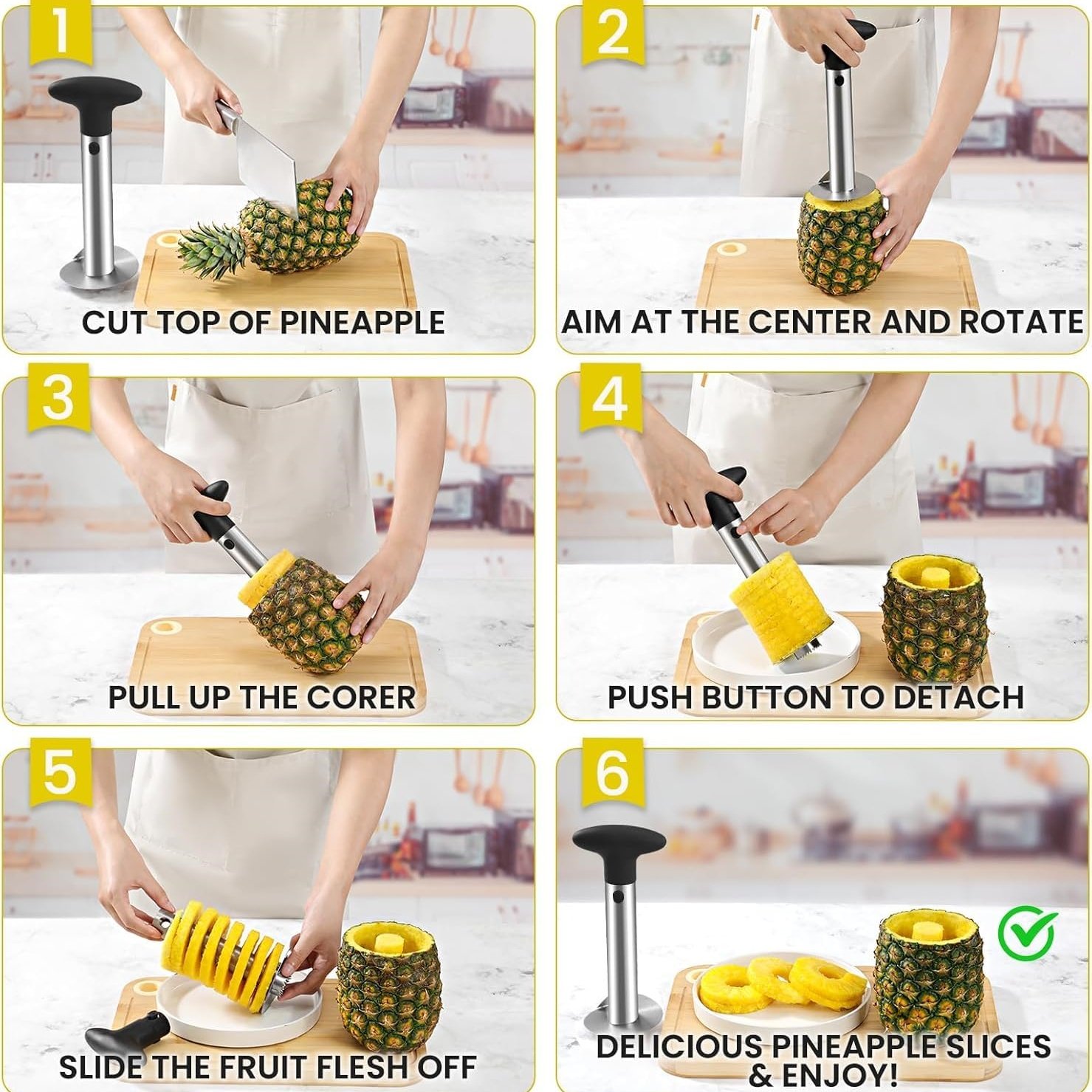 🎁TikTok Last Day Sale - 70% OFF🎉Premium Pineapple Corer and Slicer Tool
