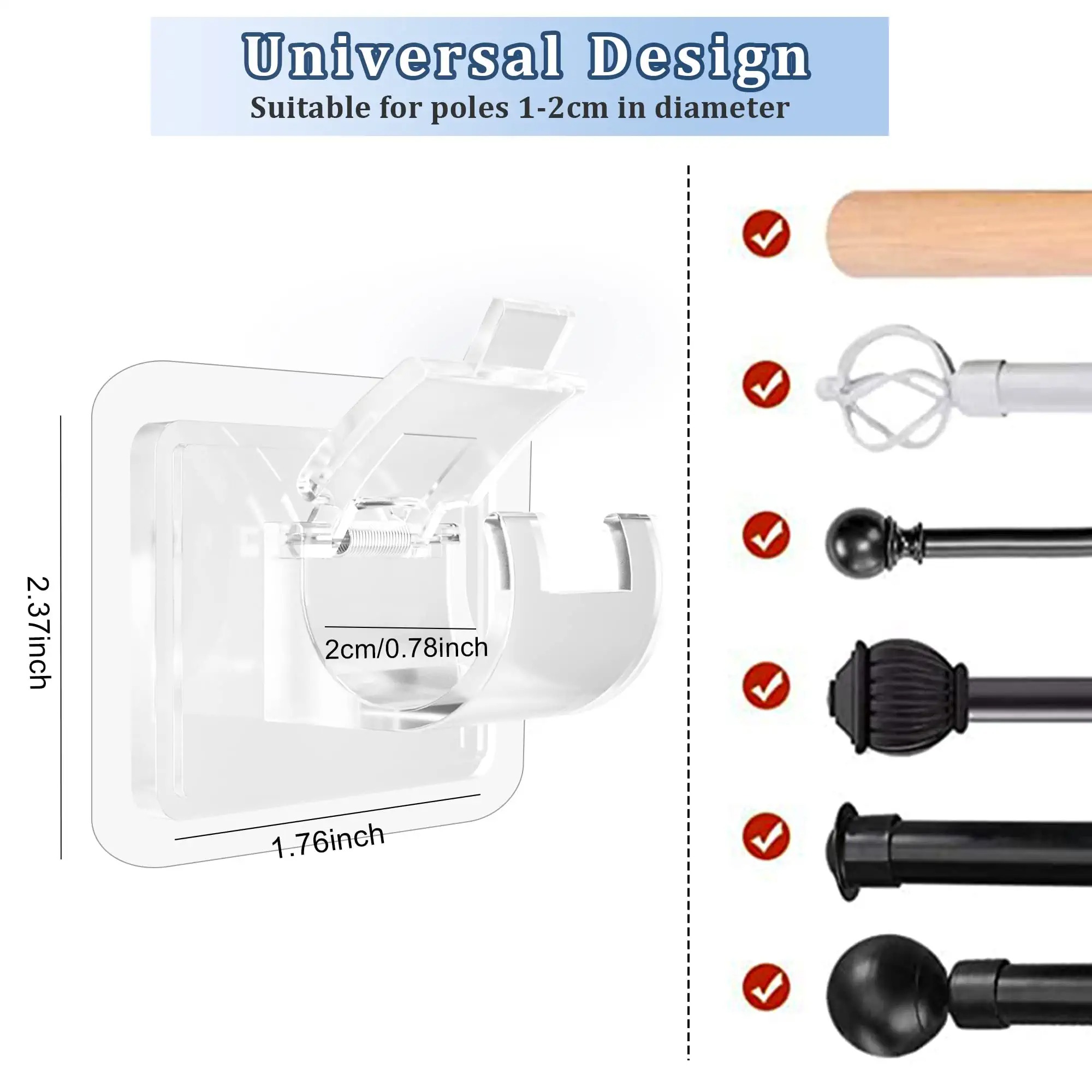 (🔥Hot Sale - 49% OFF)Nail-free Adjustable Rod Bracket Holders(Set of 2)-Buy 3 Get 1 Free