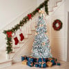 6FT Foldable Christmas Tree with LED Light and Ribbon