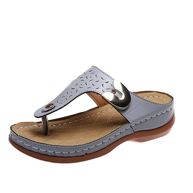 🔥Last Day 50% OFF🔥 - Roman style leather wedge shoes for women