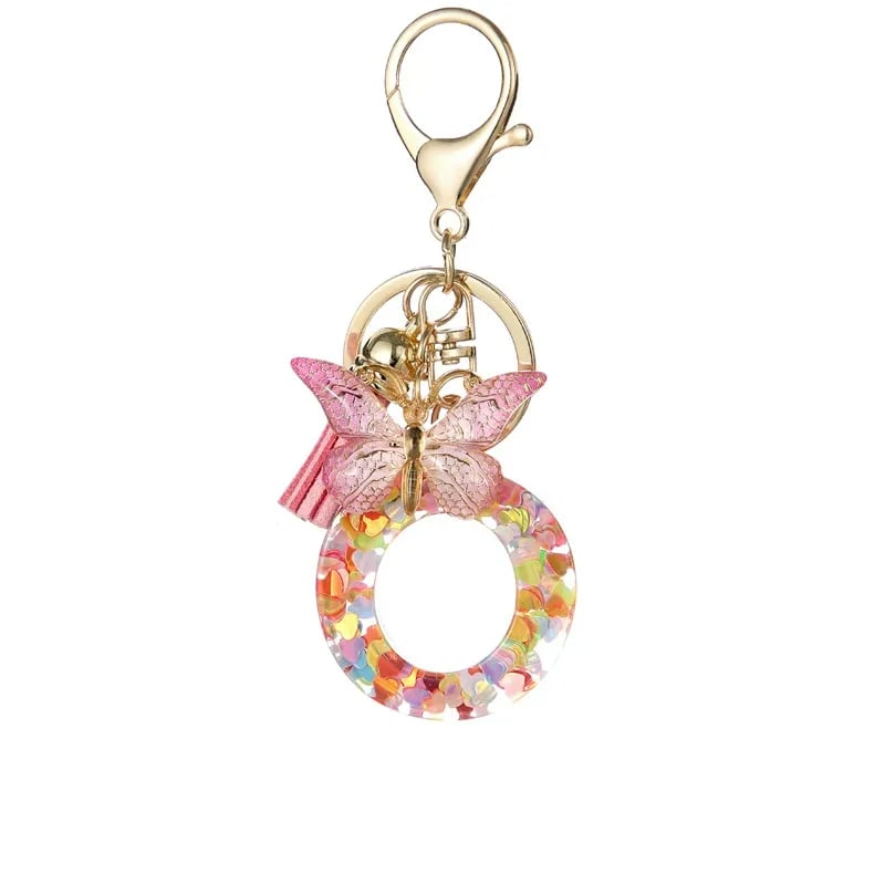🔥Last Day 50% OFF - Butterfly Letter Keychain Tassel Design Vibrant Durable Lightweight Gift