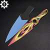 Metal Dull Blade Mystbloom Kunai 11'' Game Prop 3 Colors