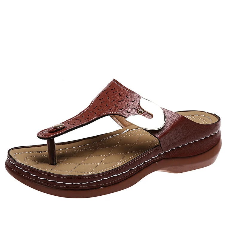 🔥Last Day 50% OFF🔥 - Roman style leather wedge shoes for women