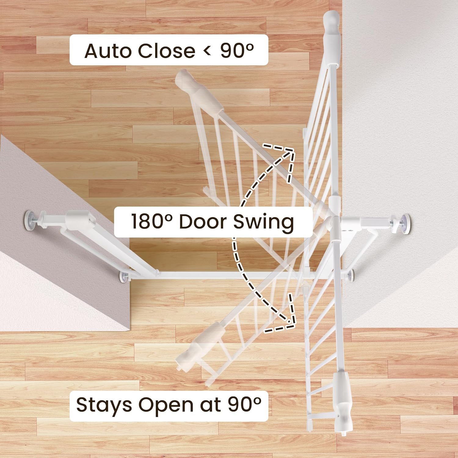 BalanceFrom Easy Walk-Thru Safety Gate for Doorways and Stairways with Auto-Close/Hold-Open Features, 30-Inch Tall, Fits 29.1 - 33.8 Inch Openings, Graphite