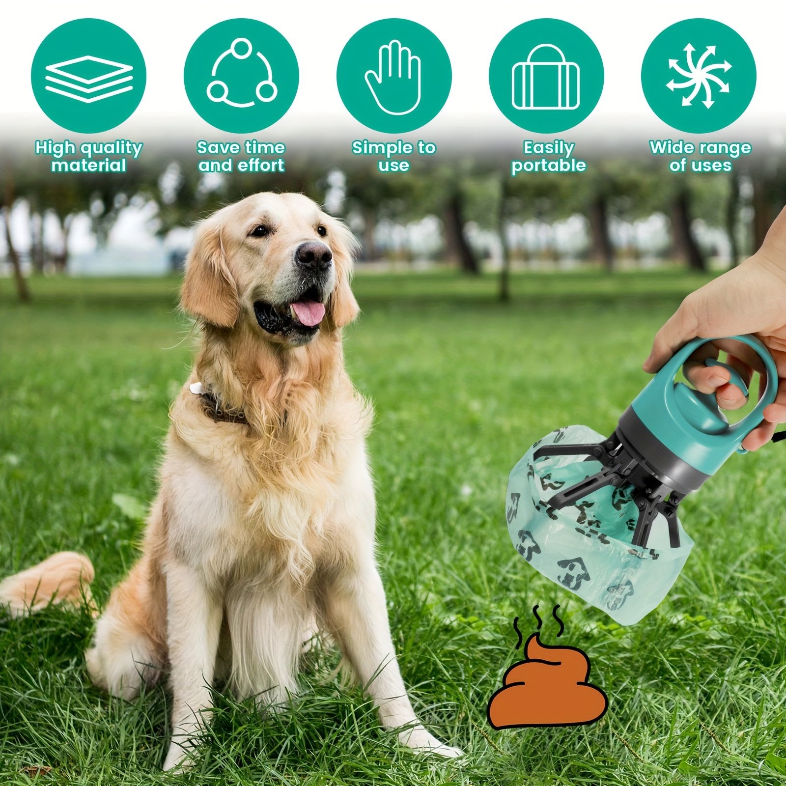 ⏰LAST DAY SALE 50% OFF - 🐾Portable Poop Scooper with Bags