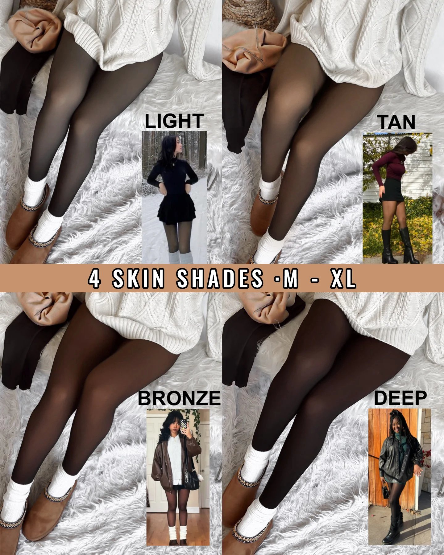 THE ORIGINAL! MAGIC VELVET LINED LEGGINGS • CLOSED FOOT (LOOKS LIKE PANTYHOSE)