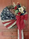 🏵100% Handmade Vintage American Flag Fallen Soldiers Memorial Rattan Wreath(𝐌𝐚𝐫𝐢𝐚𝐧𝐚 𝐒𝐦𝐢𝐭𝐡 𝐇𝐚𝐧𝐝𝐦𝐚𝐝𝐞®)