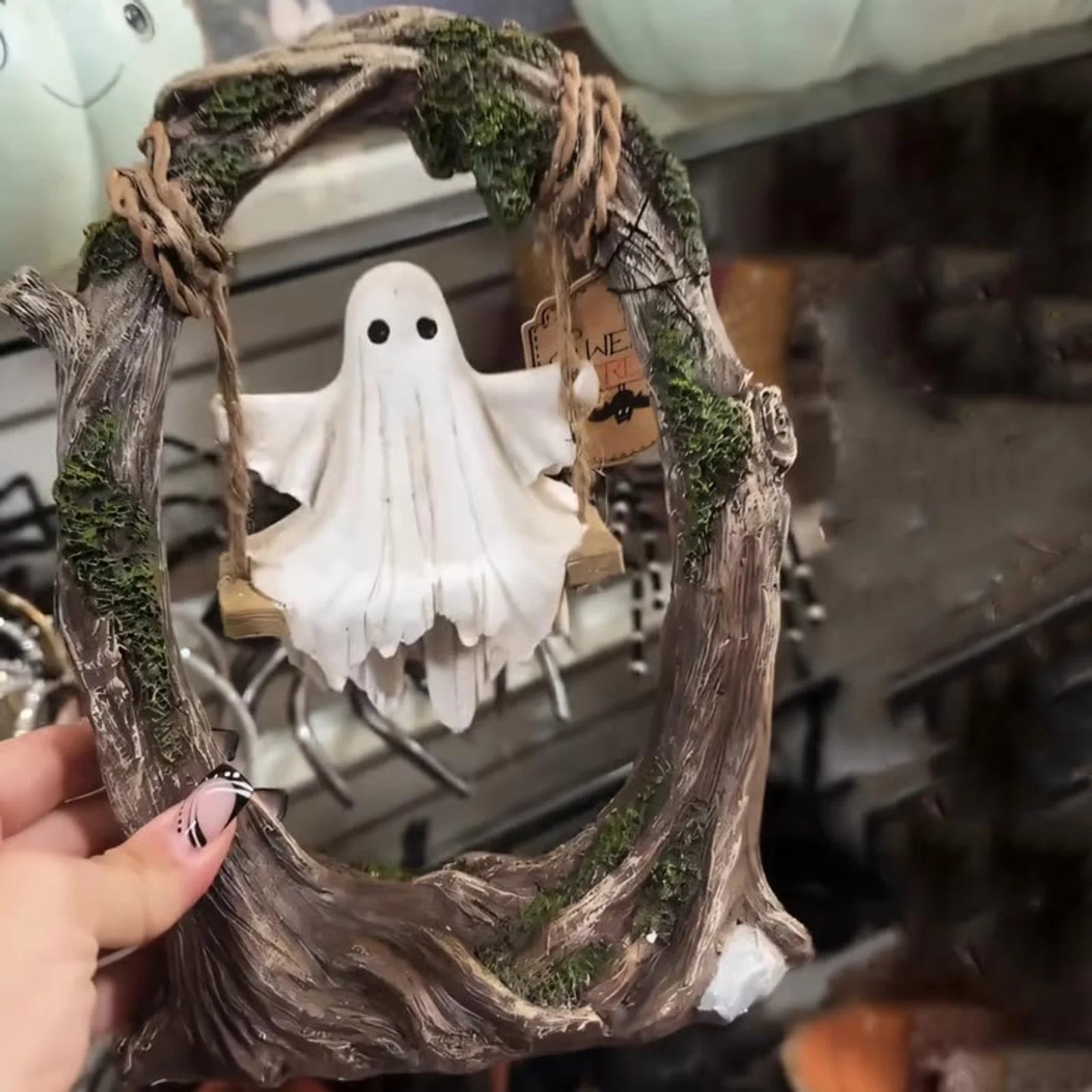 🔥Early Halloween Offer👻2025 Oncandforal®Swinging Shadows: Ghost on a Tree Swing