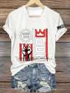 Women's Retro No Kings Nope Protest Print Short Sleeve T-Shirt