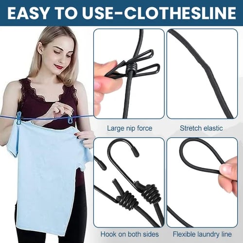 (🔥Last Day Promotion - 50% OFF) Portable Clothesline for Camping/Backyard/RV - Buy 3 Get Extra 20% Off