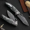 Handmade Damascus Steel Pocket Knife | Men’s EDC Survival Blade