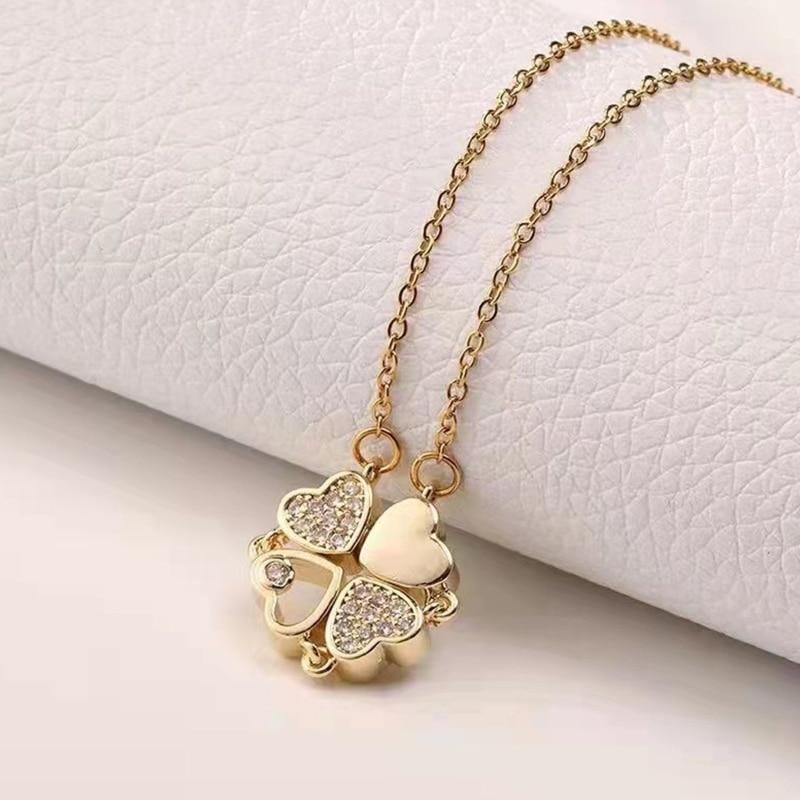 💖2024 Valentine's Day Sale - Lucky Heart S925 Sterling Silver Necklace WITH SIX ROSES🍀