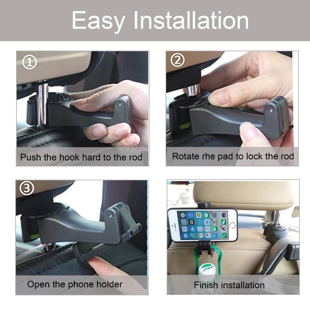 💥Car Seat Rear Hook with Mobile Phone Holder