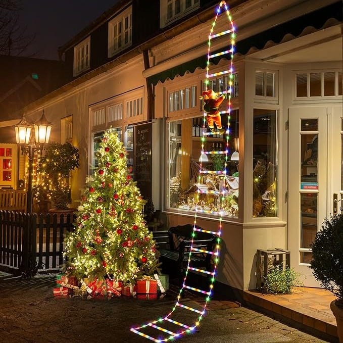 ⏰LAST DAY SALE 50% OFF💥Christmas LED Ladder Lights with Climbing Santa Claus