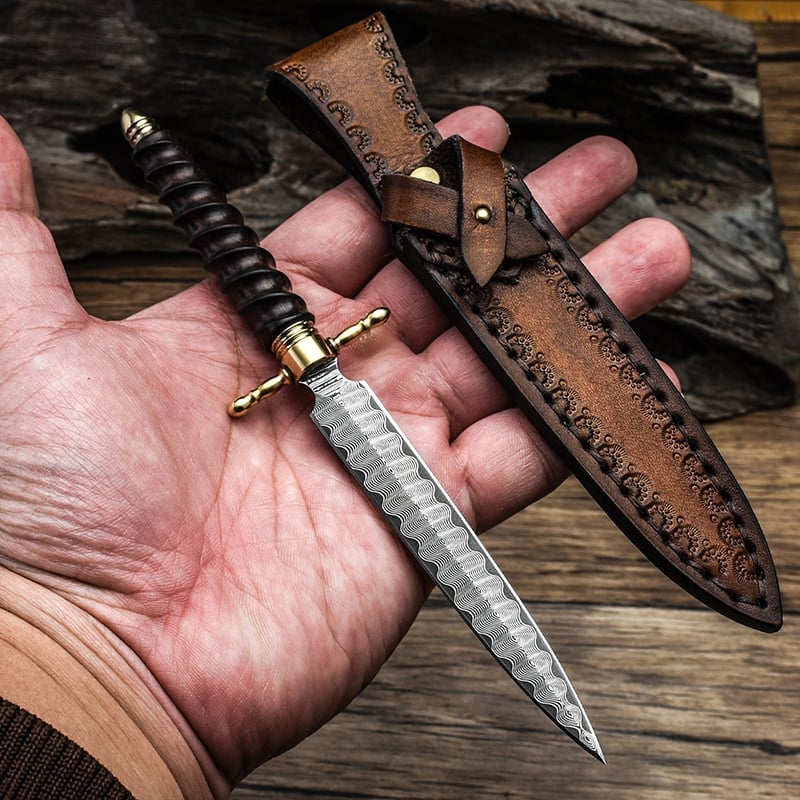 Cicada Damascus Survival Knife