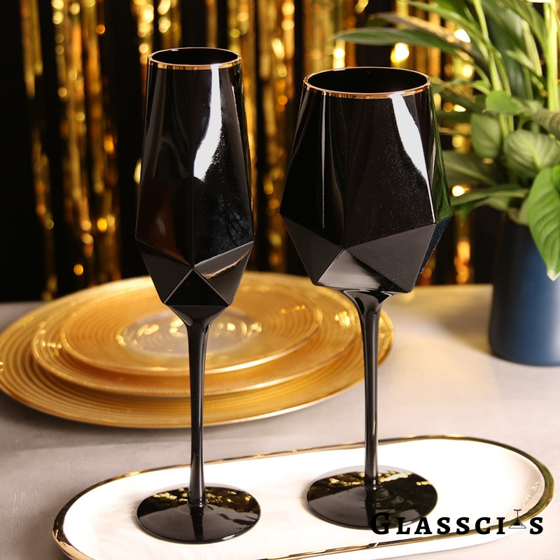 Black and Gold Wine Glasses