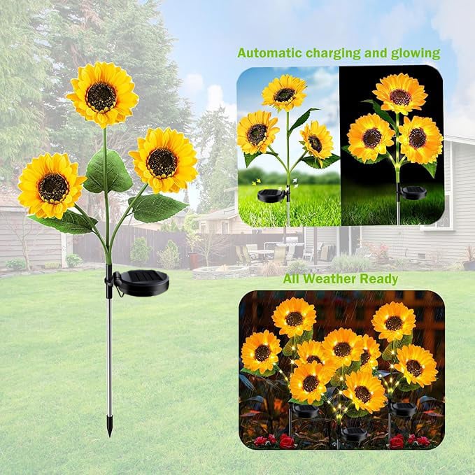 🌻Factory Direct Sales 49% Off🌞New for 2025 Solar LED Sunflower Garden Lights-29.6inch/74cm