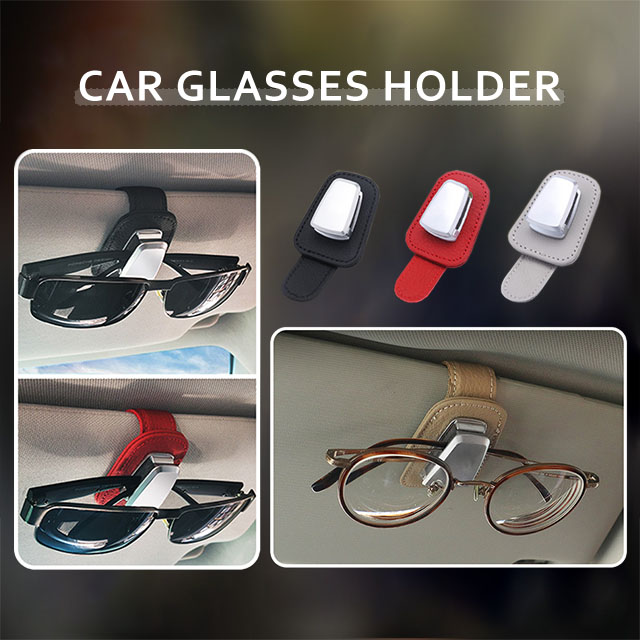 (🌲Early Christmas Sale- SAVE 48% OFF)Leather Car Visor Sunglasses Holder(BUY 3 GET extra 20% OFF)