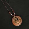 Handmade wooden boho style vintage pendant