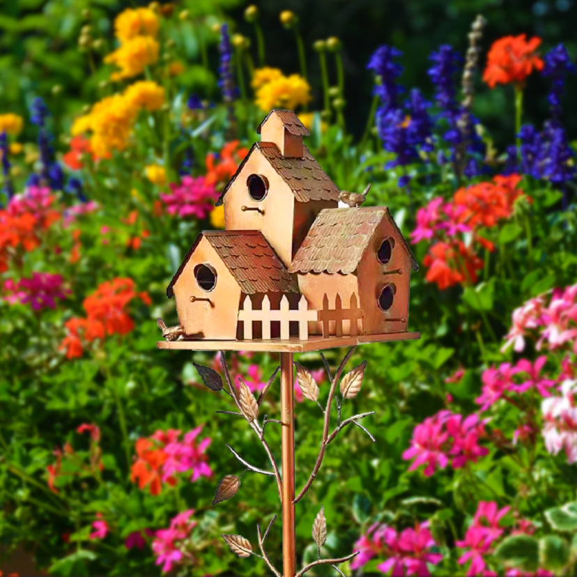 🌳【Handmade Wooden Stake Bird Cage】Exquisitely designed to beautify your garden!