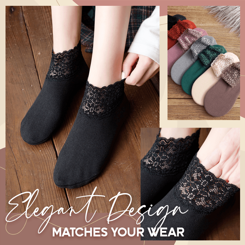 ✨Christmas 49% OFF💝-Anti-Slip Lace Socks With Fleece