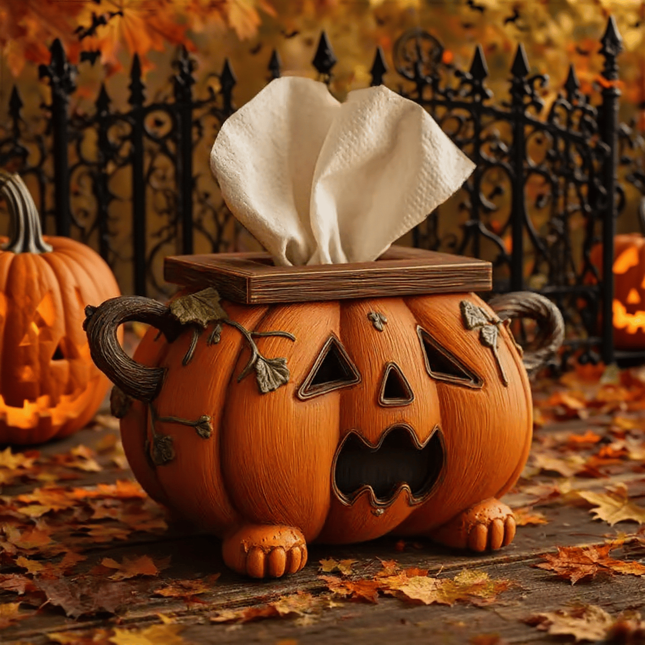 🎃LAST DAY 49% OFF - Halloween Pumpkin Tissue Box Holder