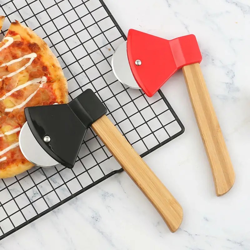 (🔥Last Day Promotion - 50% OFF) Axe Bamboo Handle Pizza Cutter - Buy 2 Free Shipping