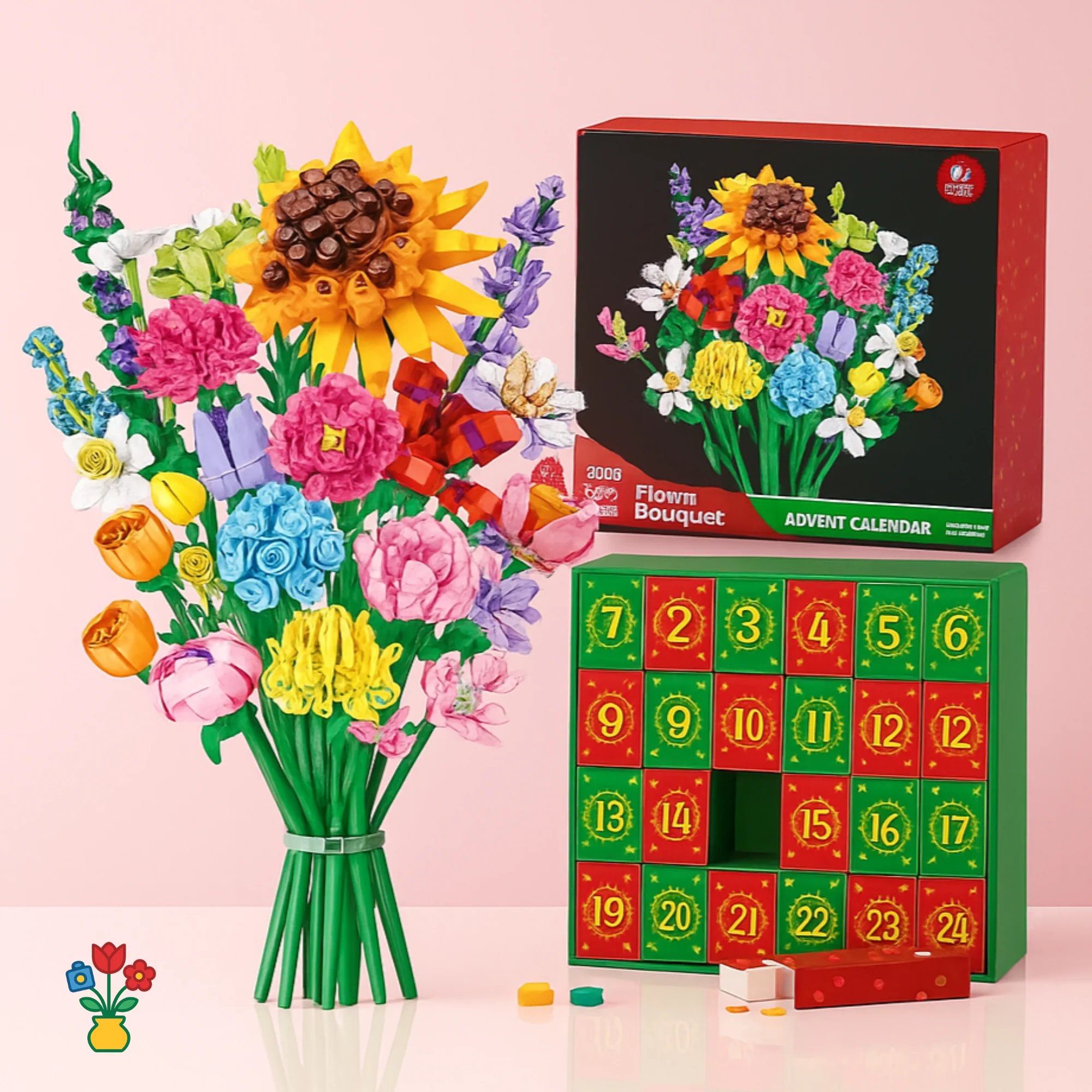 🎁TikTok Last Day Sale - 70% OFF🎉24 Day Flower Bouquet Advent Calendar &  Free Shipping