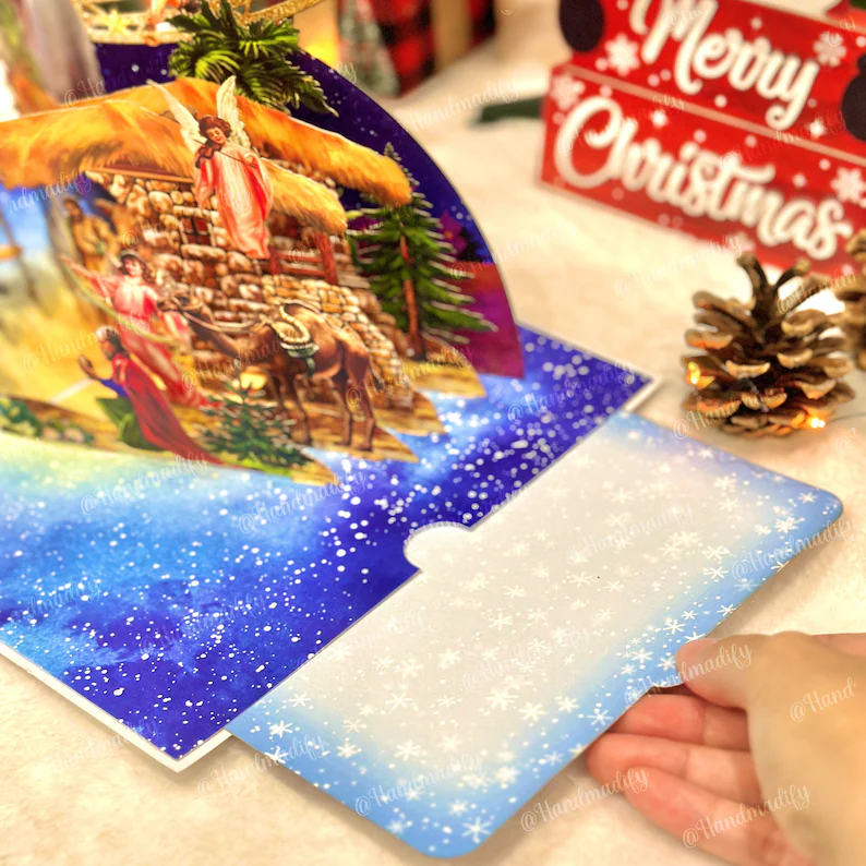 🎄🎅Christmas Presale - 49% OFF🎄handcrafted 3D Nativity Scene Christmas Scene Greeting Card