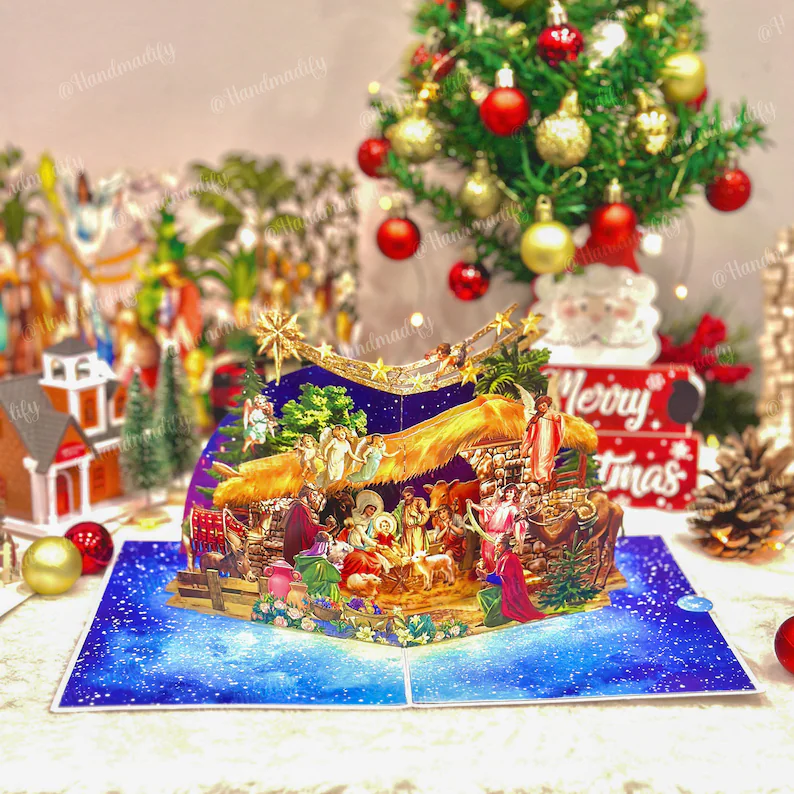 🎅Early Christmas Promotion - 49% OFF🎄Handcrafted 3D Nativity Scene Christmas Scene Greeting Card