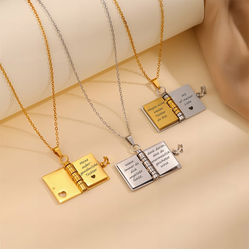 🎁💗Meine kleine Stern-Buch-Kette für Tochter & Sohn, Geburtstagsgeschenk, Abschluss-Schmuck der Liebe