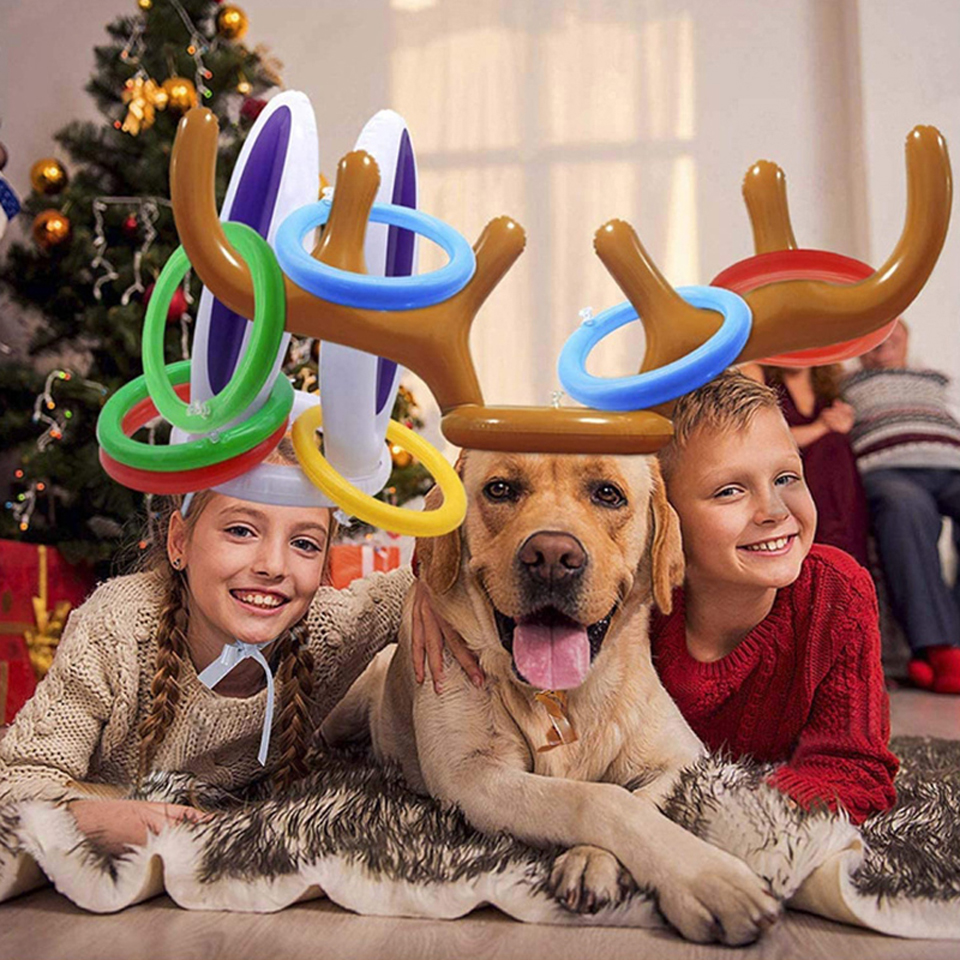 (🎄Christmas Hot Sale🔥🔥)Christmas Inflatable Reindeer Antler Toss Game(BUY 5 GET 3 FREE & FREE SHIPPING)