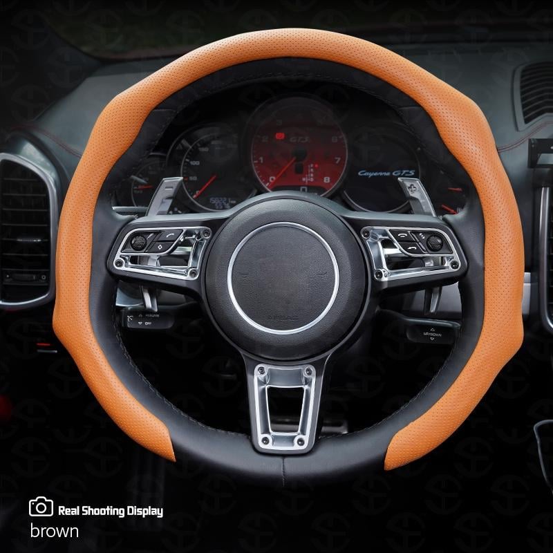 ⏰LAST DAY SALE 50% OFF💥Nappa Leather car Steering wheel Cover