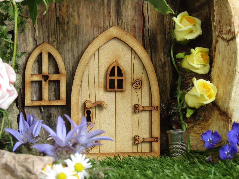 🔥Country Cottage Wooden 3D Fairy Door Craft Kit with Fairy Windows, Keyhole and Door Handle for Fairy Gardens- Buy 3 Get Free Shipping