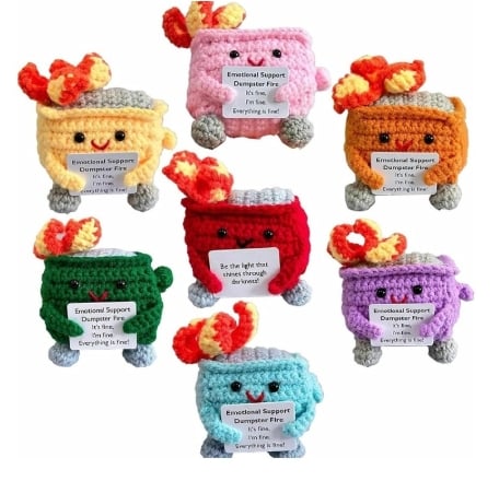 🔥Last Day 49% OFF - 💖Handmade Crochet Dumpster Fire Toy