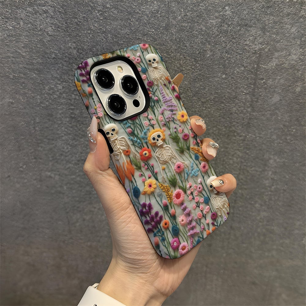 🎁TikTok Last Day Sale - 70% OFF💀🌼Vintage Skeletons in Bloom Phone Case