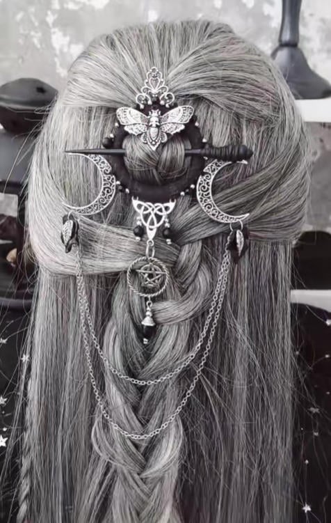 🔥LAST DAY 50% OFF🧙‍♀️Handmade Goddess of the Night Witchy Hair Pin