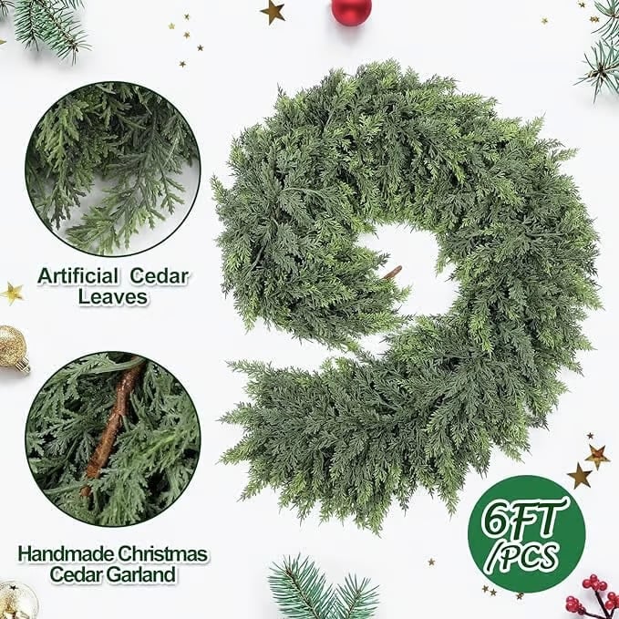 🎅Letzter Tag 49% Rabatt🔥Künstliche Weihnachtsgirlande aus Zedernholz