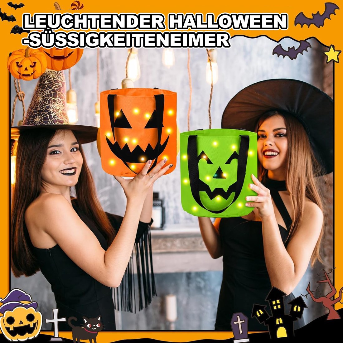🔥Heißer Verkauf - 49% Rabatt 🎃Halloween-Süßigkeiteneimer-Set