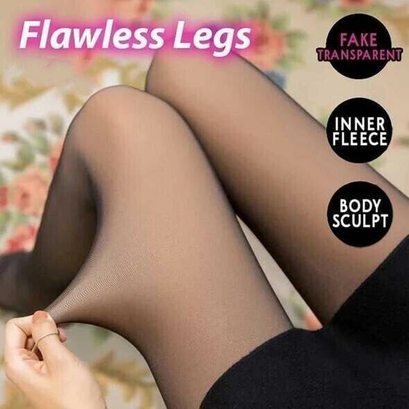 🔥Last Day Promotion - 50% OFF🎁Flawless Legs Fake Translucent Warm Plush Lined Elastic Tights