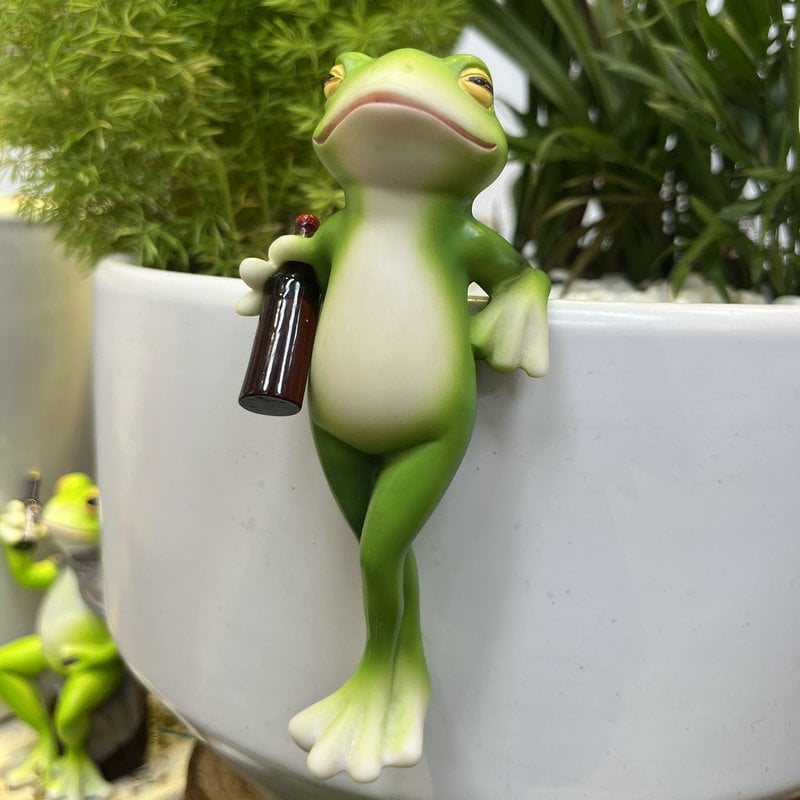 🎁TikTok Last Day Sale - 70% OFF🐸 Frog Flower Pot Hanger Ornament🍷