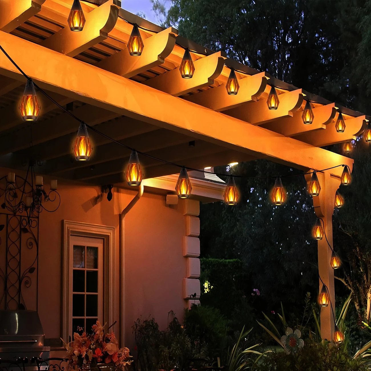 ⏰LAST DAY SALE 50% OFF💥Solar Waterproof Flame Light String